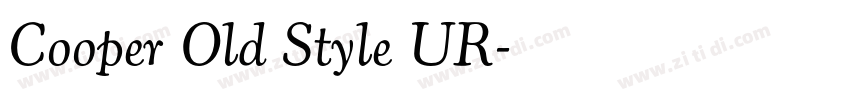 Cooper Old Style UR字体转换